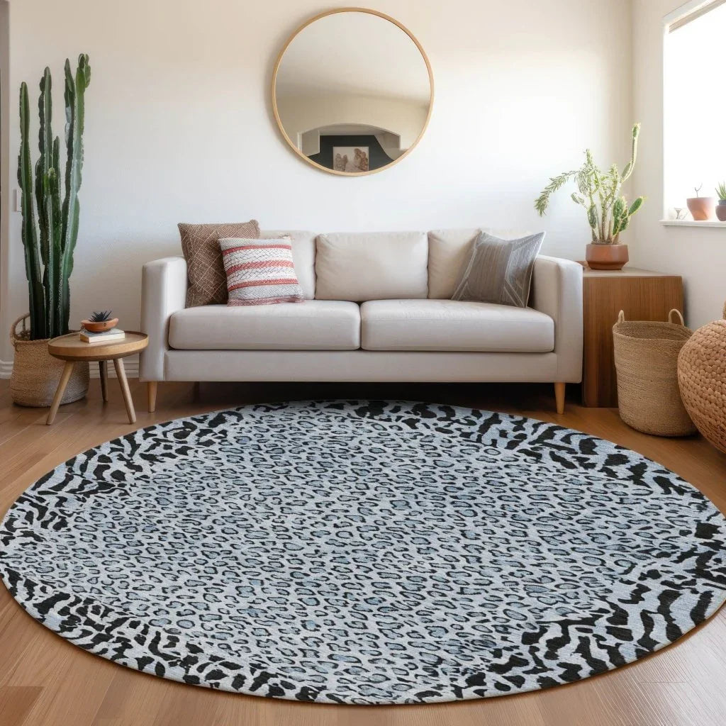 LOOMLAN Rugs Elyvia Blue Washable Indoor-Outdoor Rug