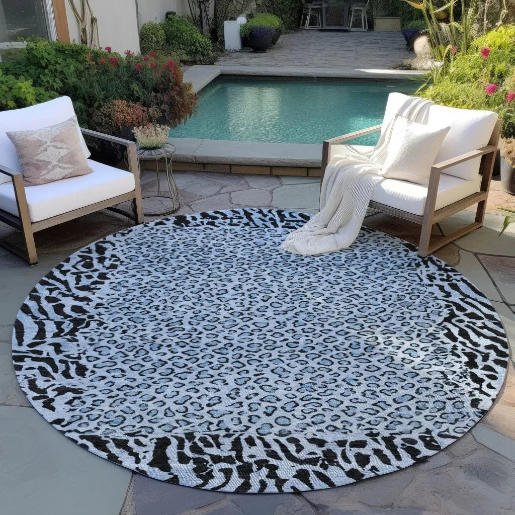 LOOMLAN Rugs Elyvia Blue Washable Indoor-Outdoor Rug