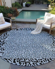 LOOMLAN Rugs Elyvia Blue Washable Indoor-Outdoor Rug