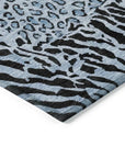 LOOMLAN Rugs Elyvia Blue Washable Indoor-Outdoor Rug