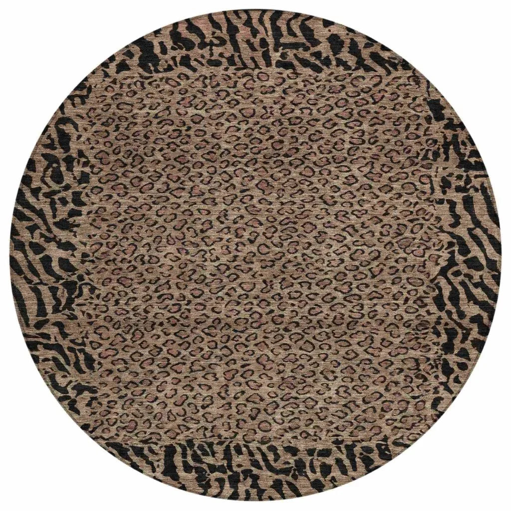 LOOMLAN Rugs Elyvia Brown Washable Indoor-Outdoor Rug