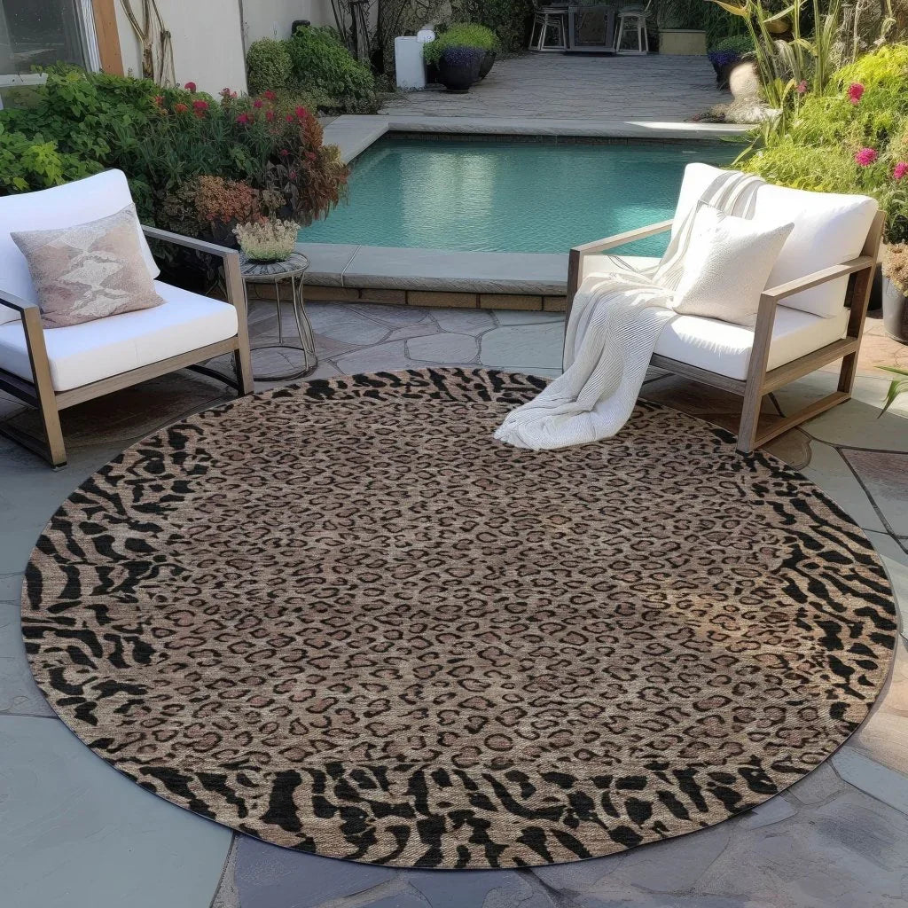 LOOMLAN Rugs Elyvia Brown Washable Indoor-Outdoor Rug