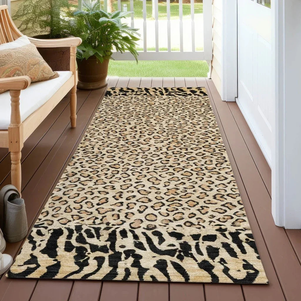 LOOMLAN Rugs Elyvia Gold Washable Indoor-Outdoor Rug