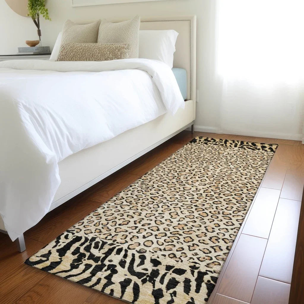 LOOMLAN Rugs Elyvia Gold Washable Indoor-Outdoor Rug