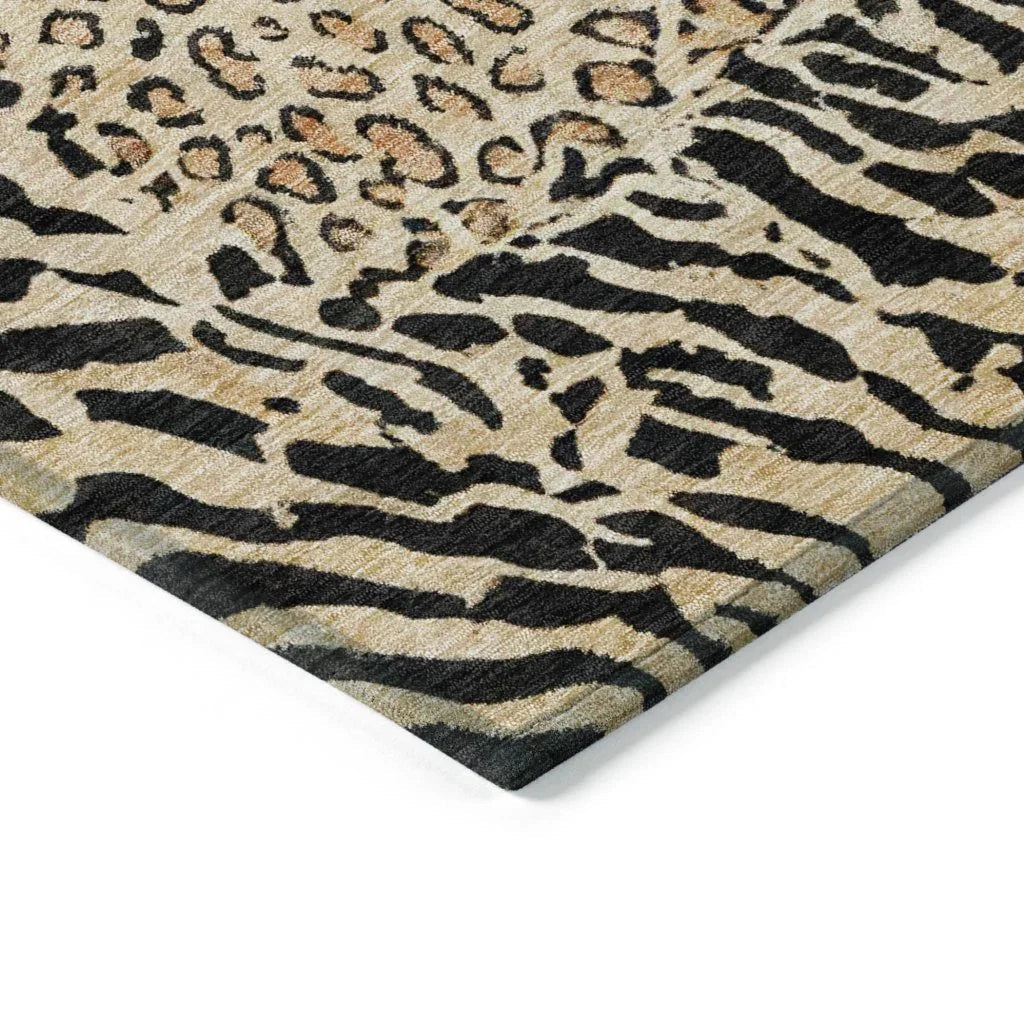 LOOMLAN Rugs Elyvia Gold Washable Indoor-Outdoor Rug