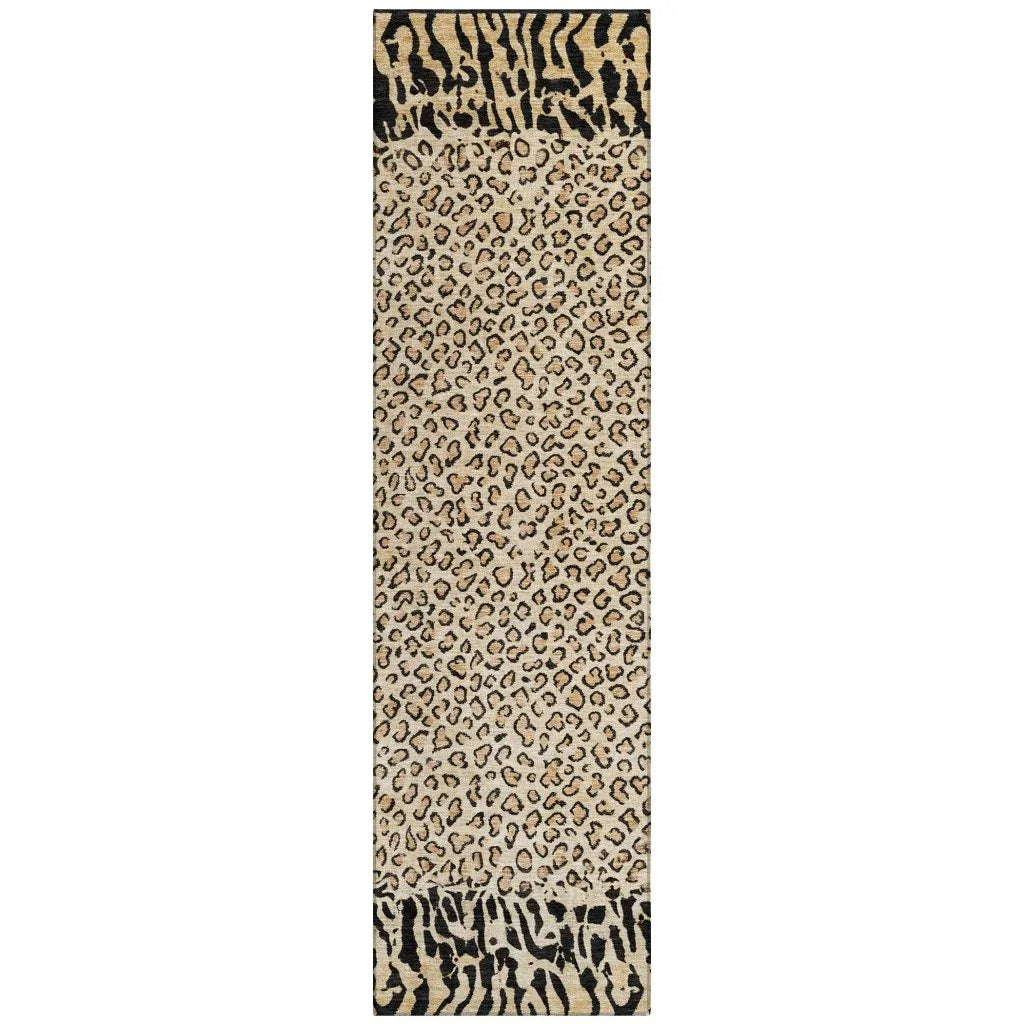LOOMLAN Rugs Elyvia Gold Washable Indoor-Outdoor Rug