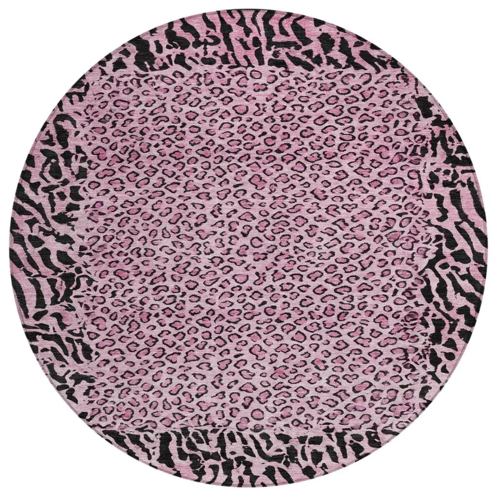 LOOMLAN Rugs Elyvia Pink Washable Indoor-Outdoor Rug