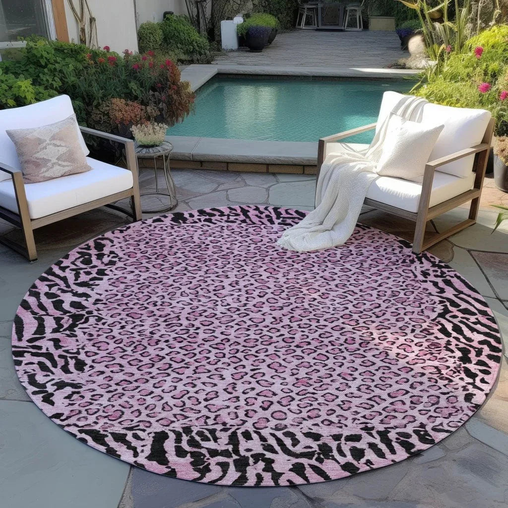 LOOMLAN Rugs Elyvia Pink Washable Indoor-Outdoor Rug