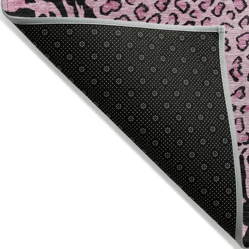 LOOMLAN Rugs Elyvia Pink Washable Indoor-Outdoor Rug