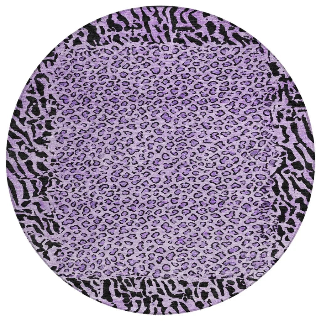 LOOMLAN Rugs Elyvia Purple Washable Indoor-Outdoor Rug