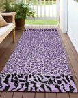 LOOMLAN Rugs Elyvia Purple Washable Indoor-Outdoor Rug