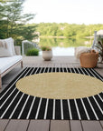 LOOMLAN Rugs Ember Black Washable Indoor-Outdoor Rug