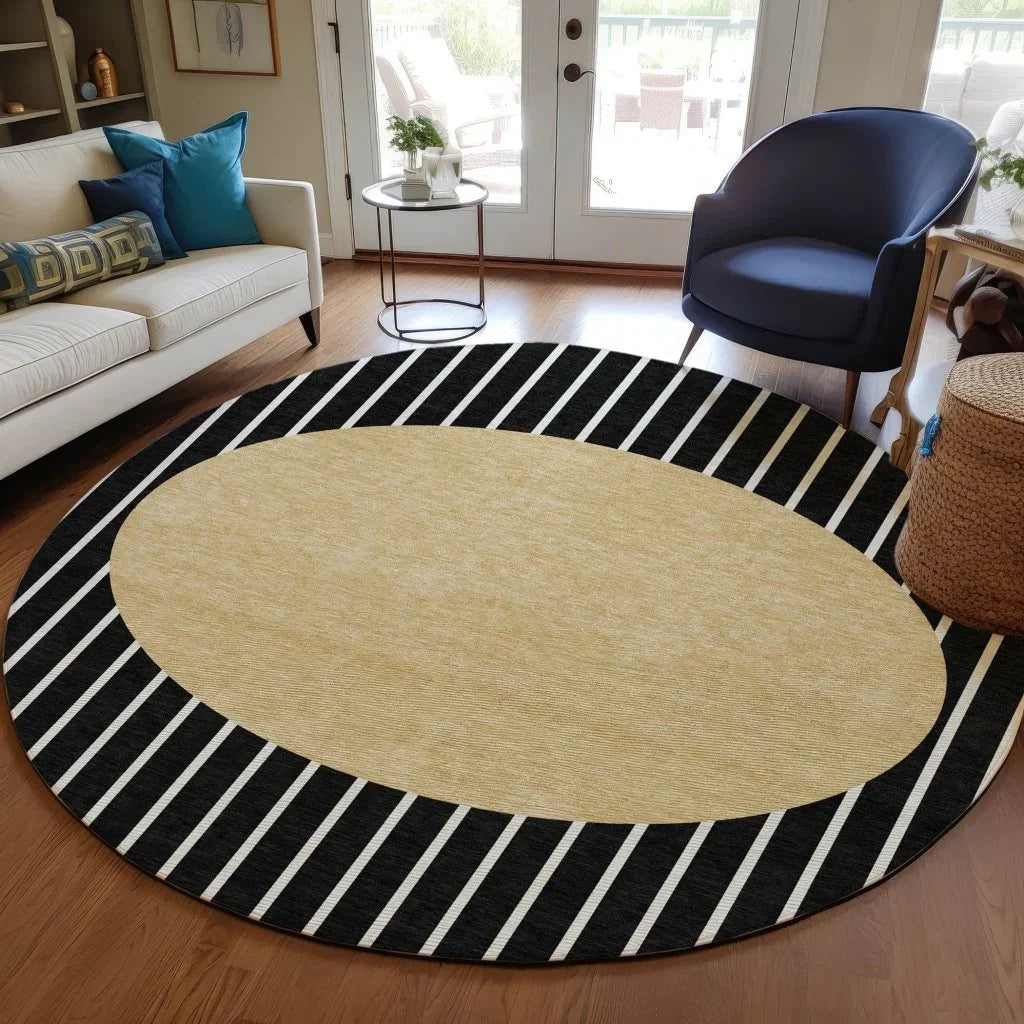 LOOMLAN Rugs Ember Black Washable Indoor-Outdoor Rug