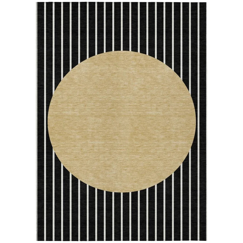 LOOMLAN Rugs Ember Black Washable Indoor-Outdoor Rug