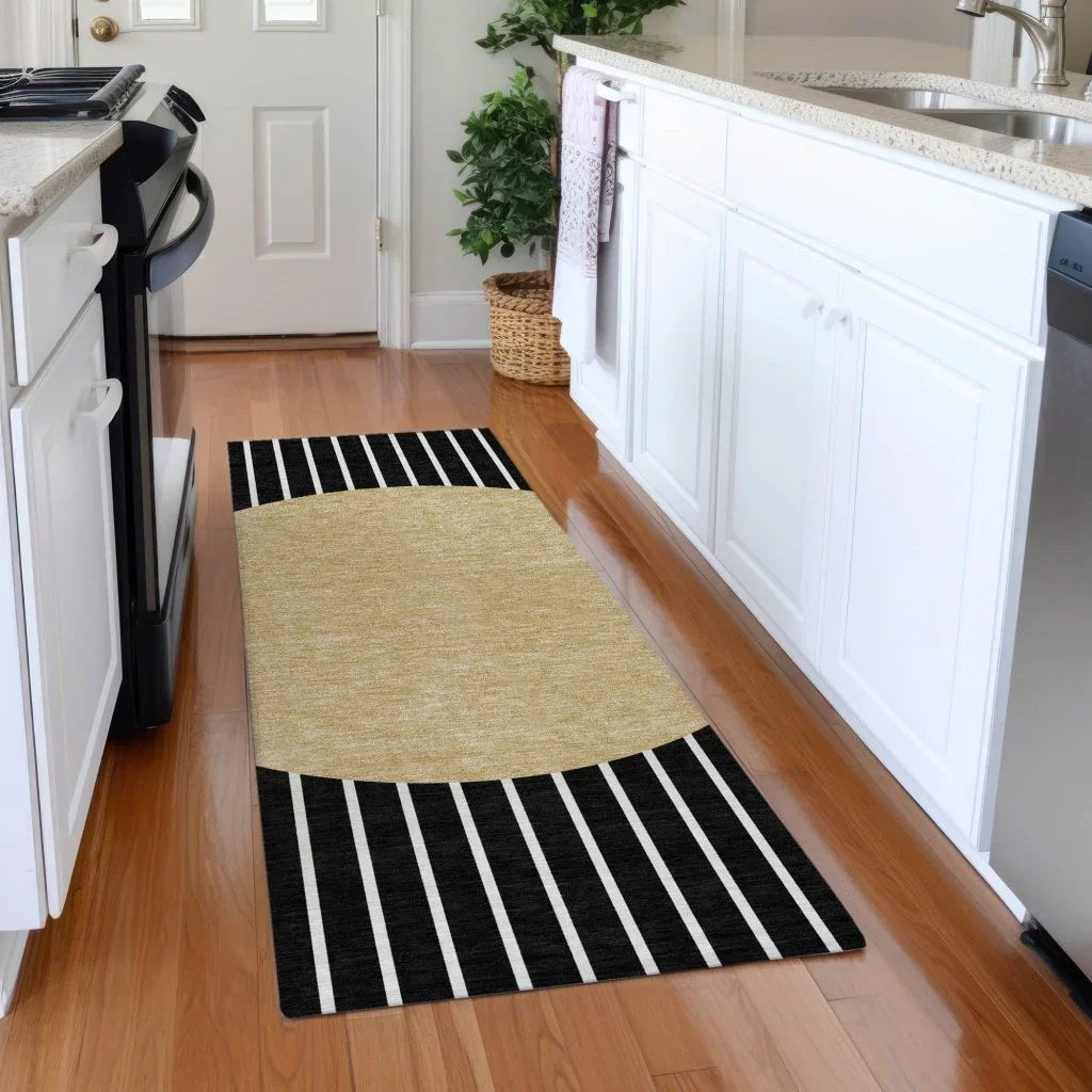 LOOMLAN Rugs Ember Black Washable Indoor-Outdoor Rug
