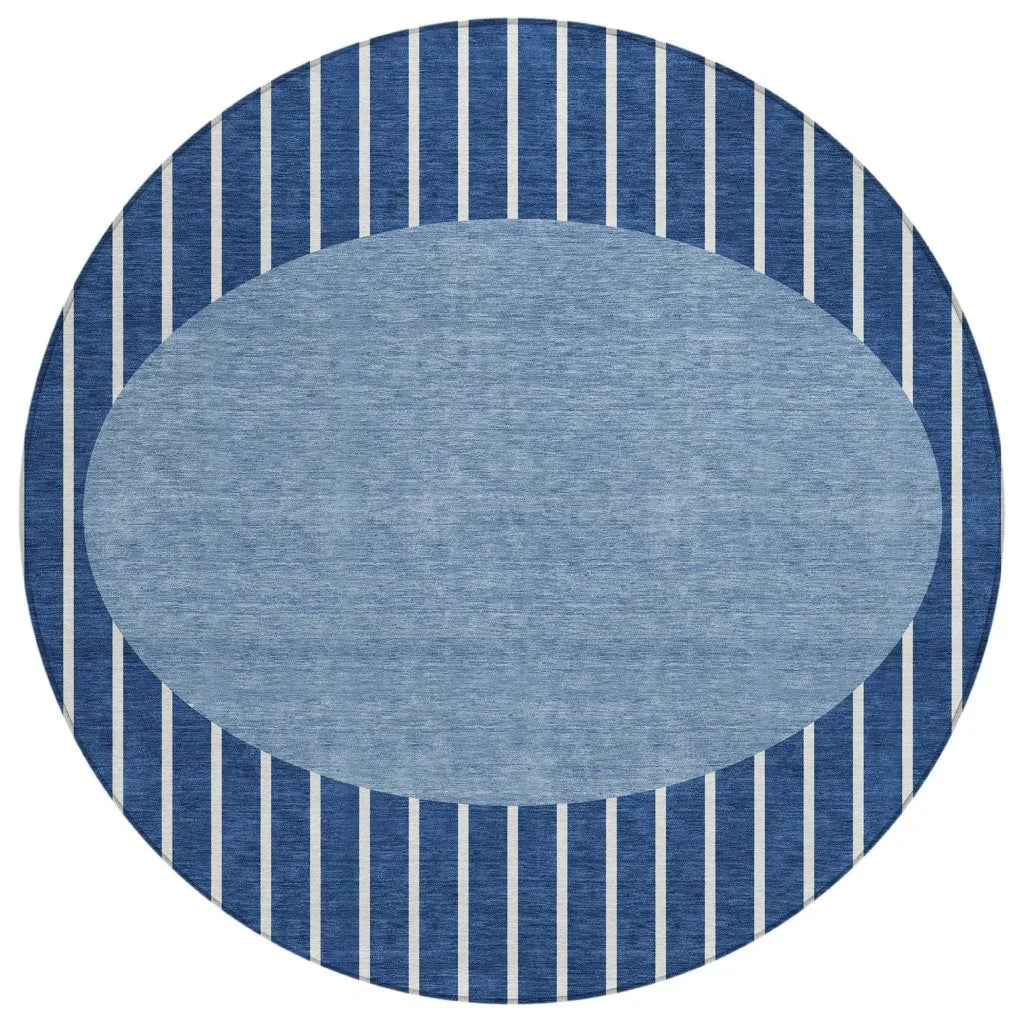 LOOMLAN Rugs Ember Blue Washable Indoor-Outdoor Rug
