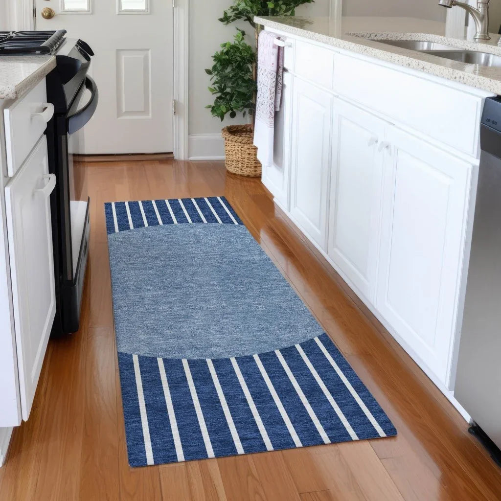 LOOMLAN Rugs Ember Blue Washable Indoor-Outdoor Rug