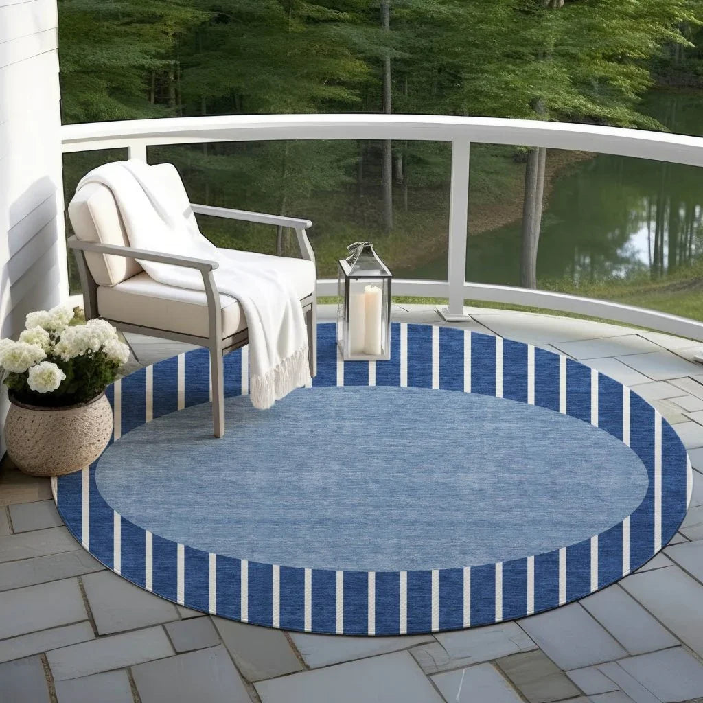 LOOMLAN Rugs Ember Blue Washable Indoor-Outdoor Rug