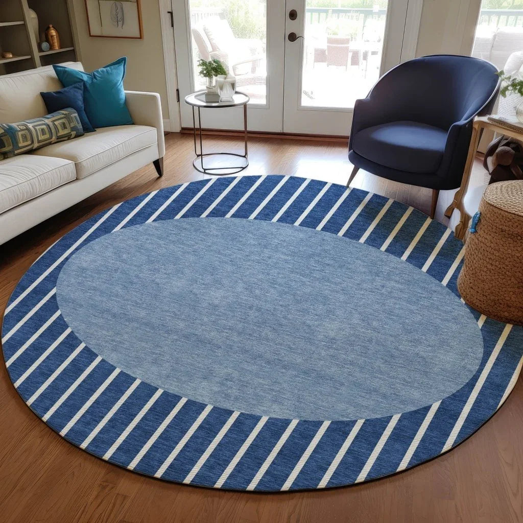 LOOMLAN Rugs Ember Blue Washable Indoor-Outdoor Rug