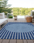 LOOMLAN Rugs Ember Blue Washable Indoor-Outdoor Rug