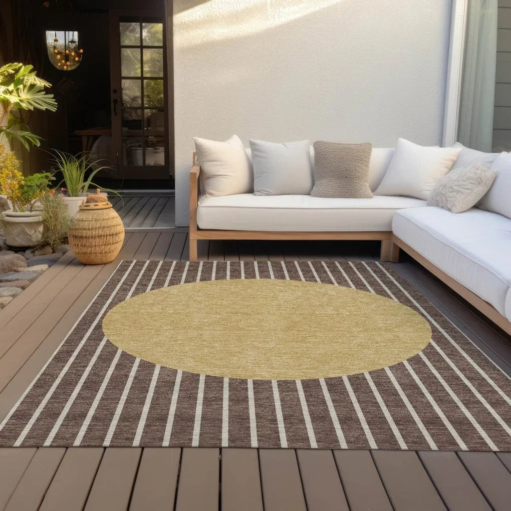 LOOMLAN Rugs Ember Brown Washable Indoor-Outdoor Rug