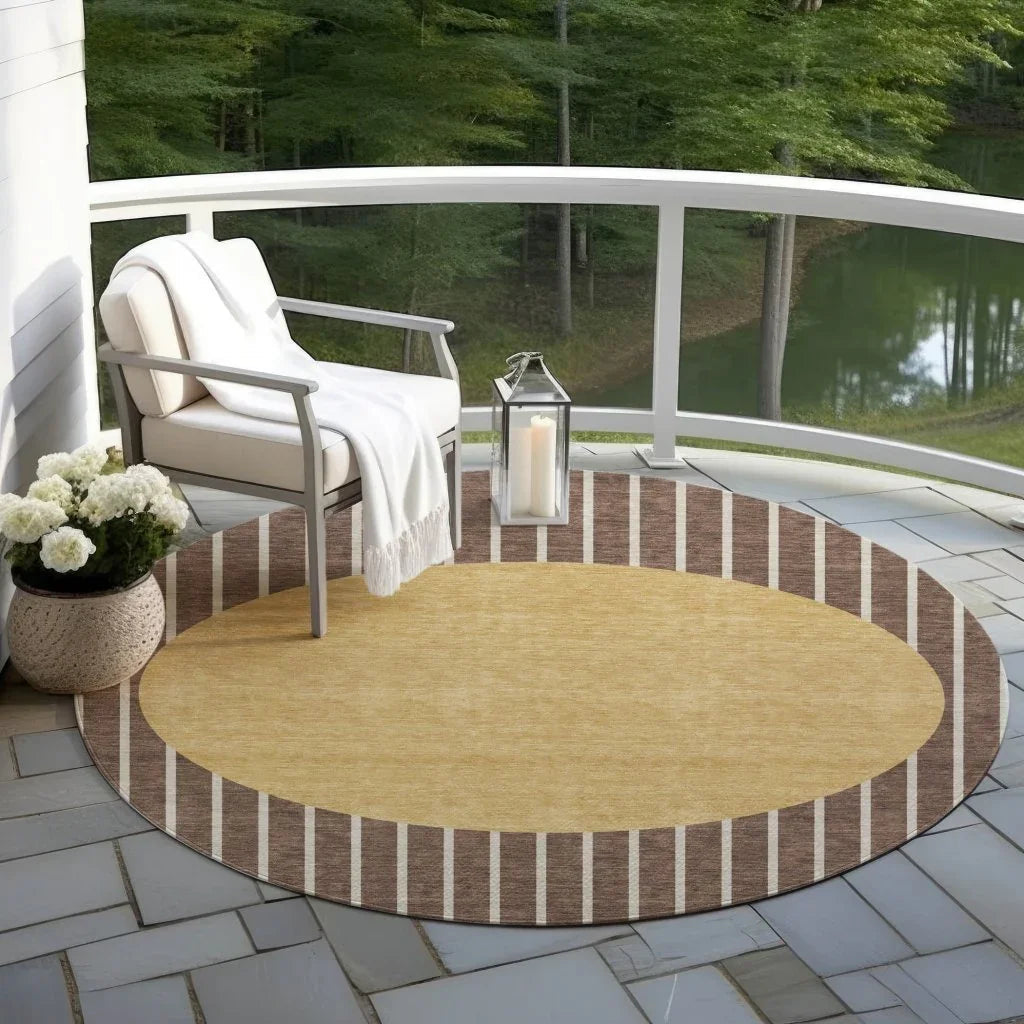 LOOMLAN Rugs Ember Brown Washable Indoor-Outdoor Rug