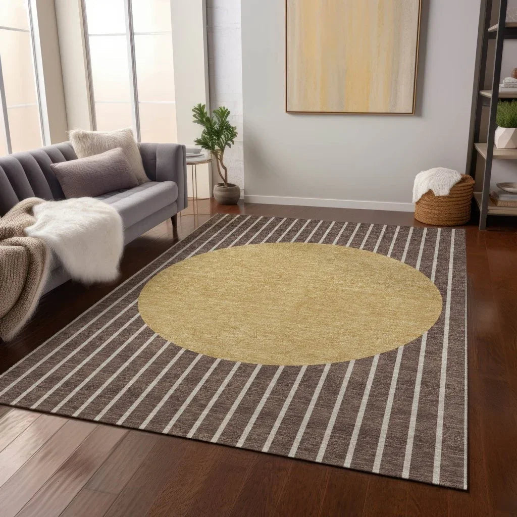 LOOMLAN Rugs Ember Brown Washable Indoor-Outdoor Rug