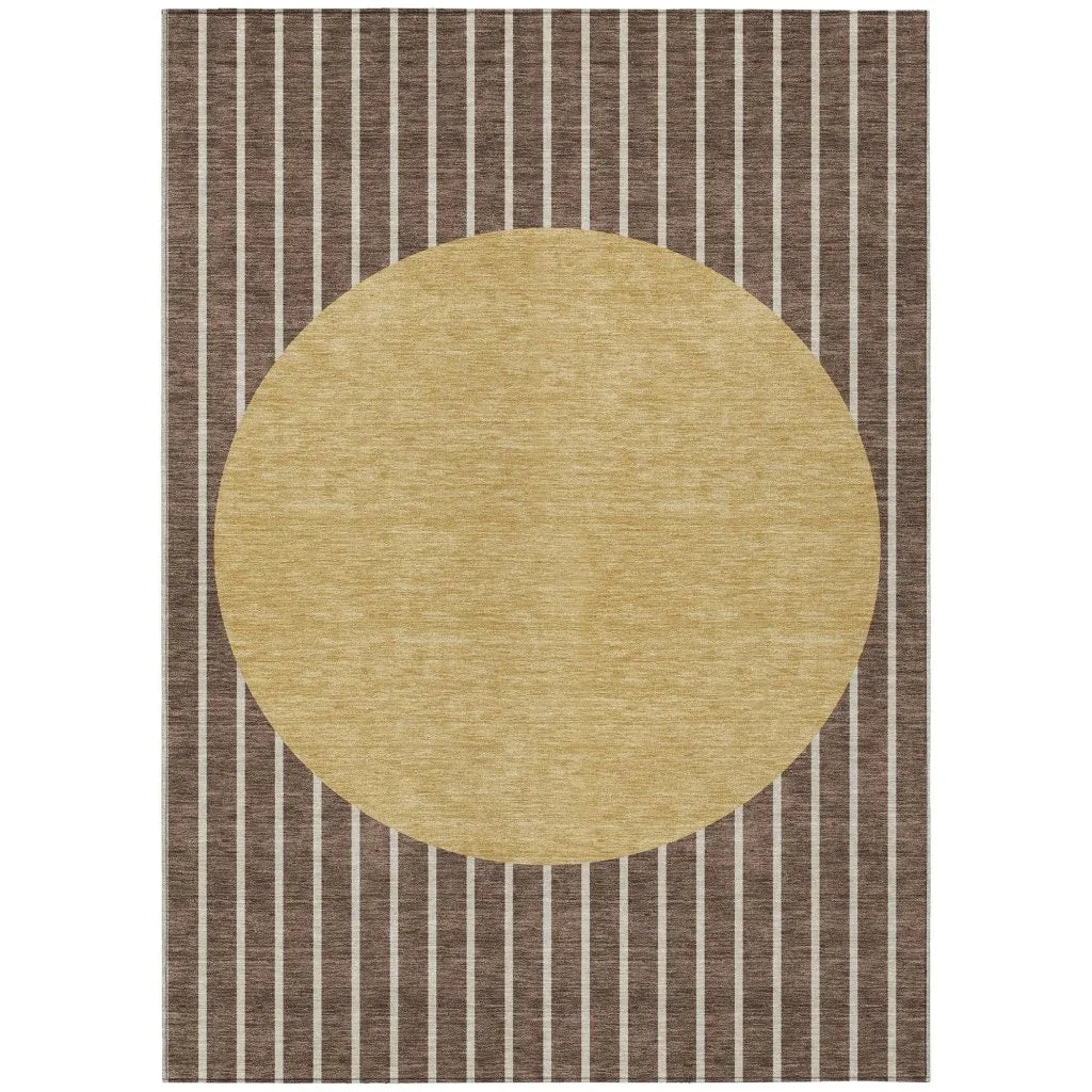 LOOMLAN Rugs Ember Brown Washable Indoor-Outdoor Rug
