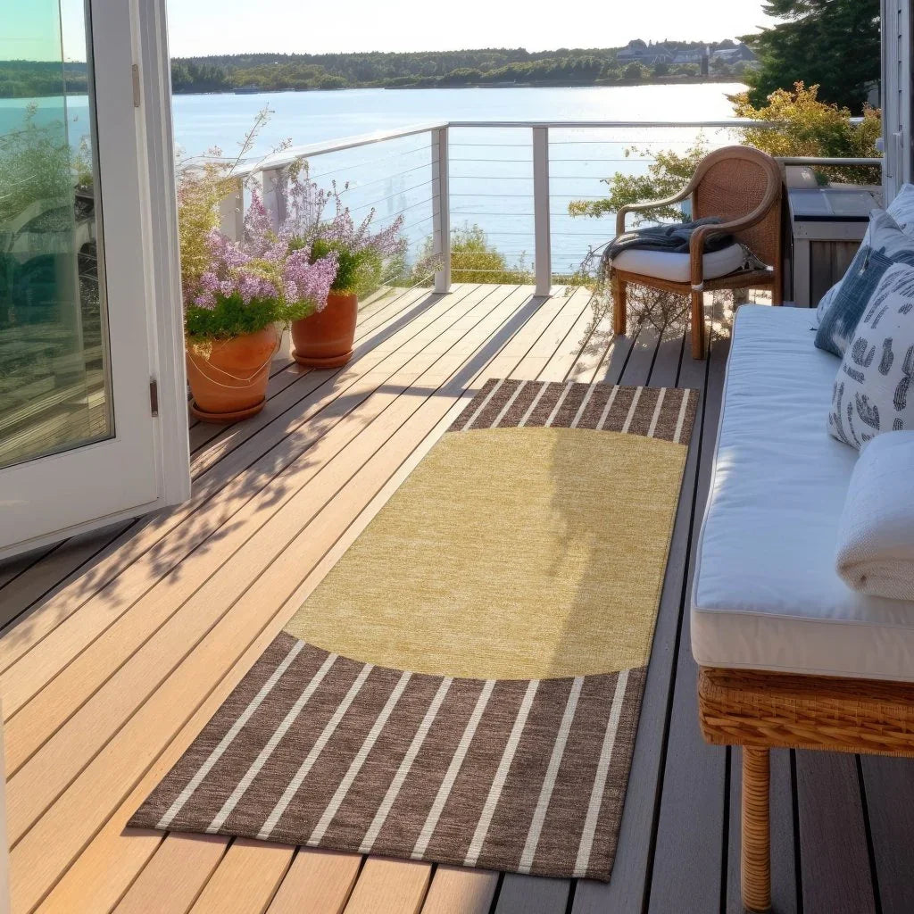 LOOMLAN Rugs Ember Brown Washable Indoor-Outdoor Rug