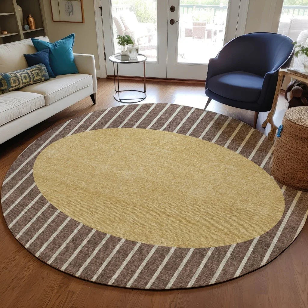 LOOMLAN Rugs Ember Brown Washable Indoor-Outdoor Rug