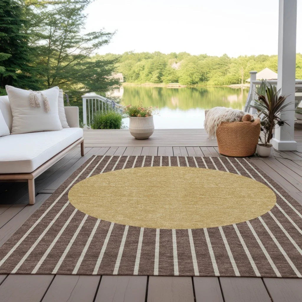 LOOMLAN Rugs Ember Brown Washable Indoor-Outdoor Rug
