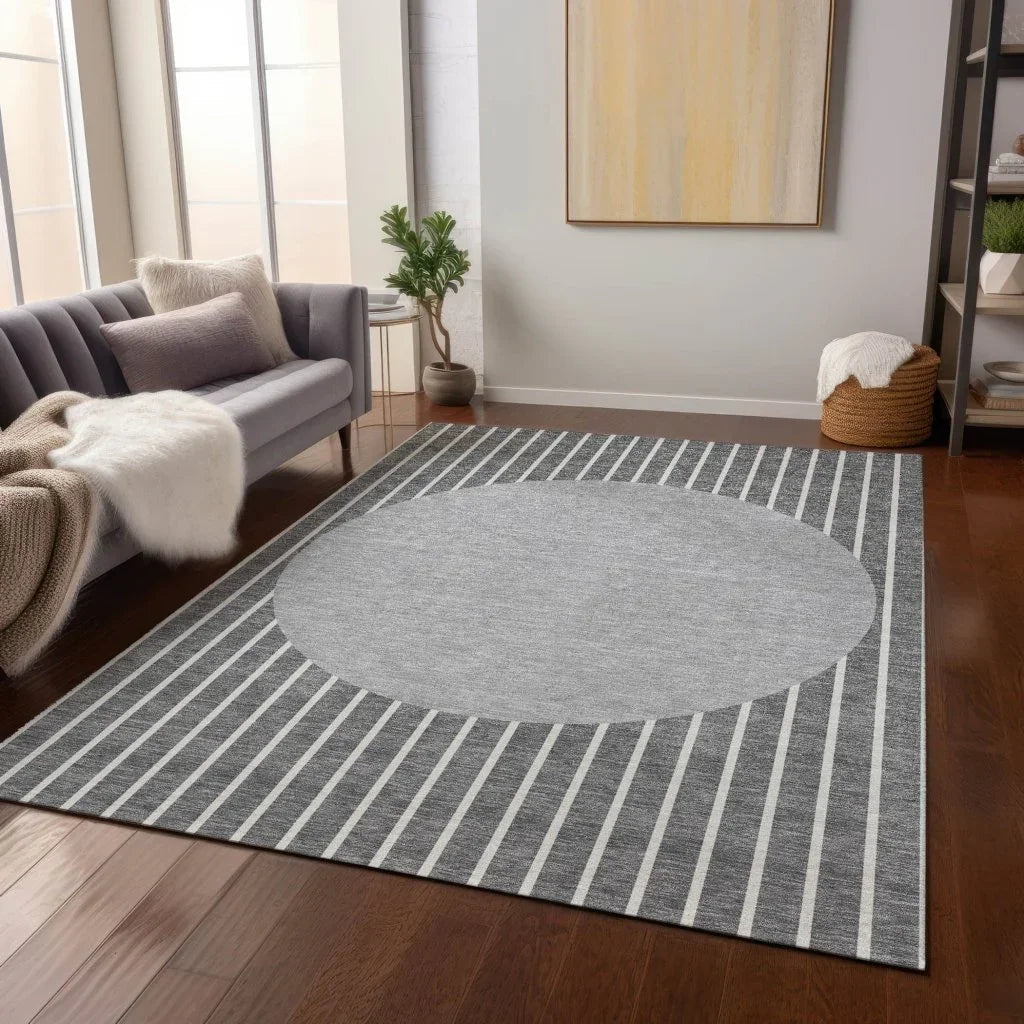LOOMLAN Rugs Ember Gray Washable Indoor-Outdoor Rug