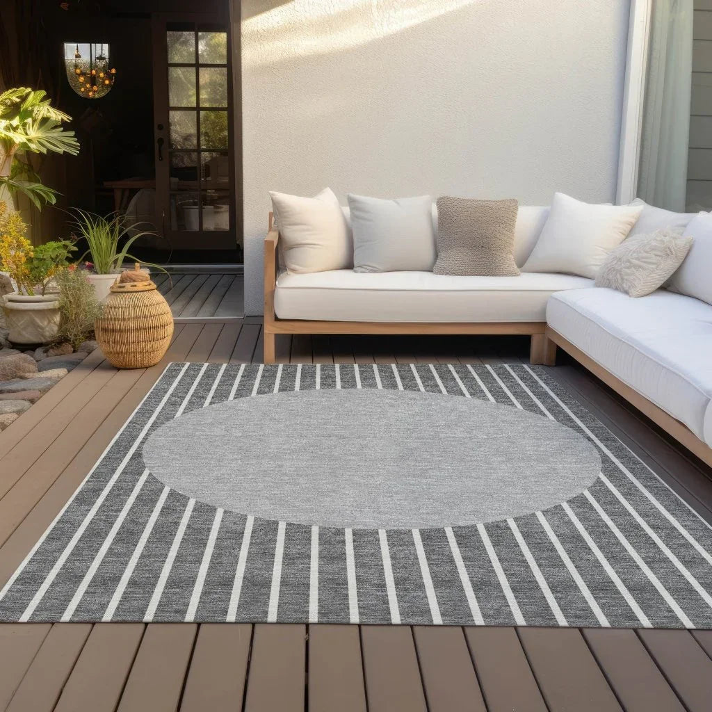 LOOMLAN Rugs Ember Gray Washable Indoor-Outdoor Rug