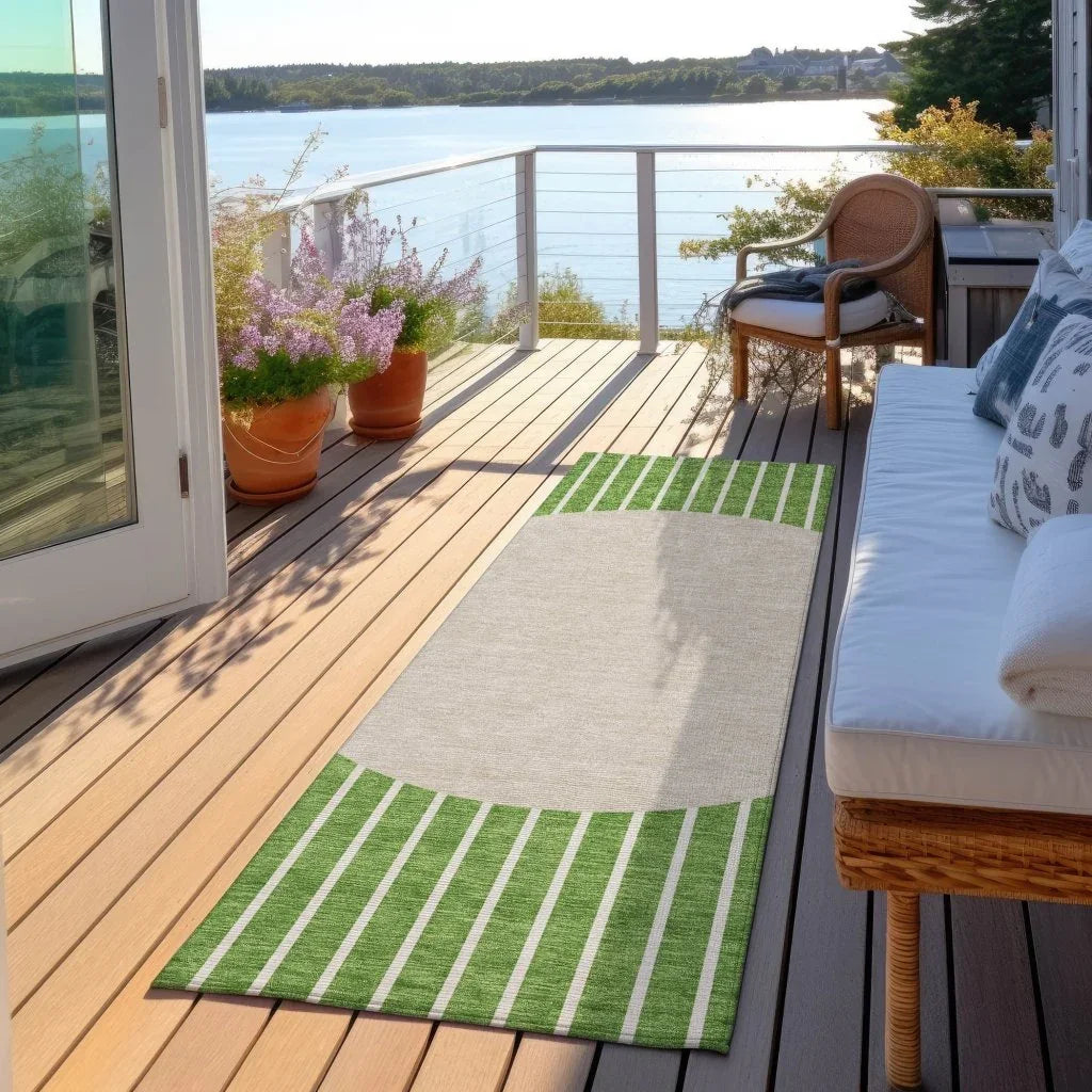 LOOMLAN Rugs Ember Green Washable Indoor-Outdoor Rug