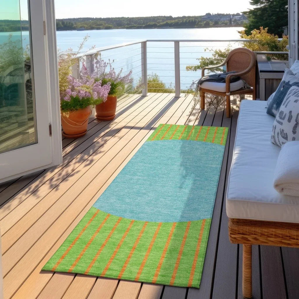 LOOMLAN Rugs Ember Lime Washable Indoor-Outdoor Rug