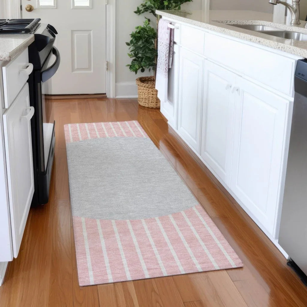 LOOMLAN Rugs Ember Pink Washable Indoor-Outdoor Rug