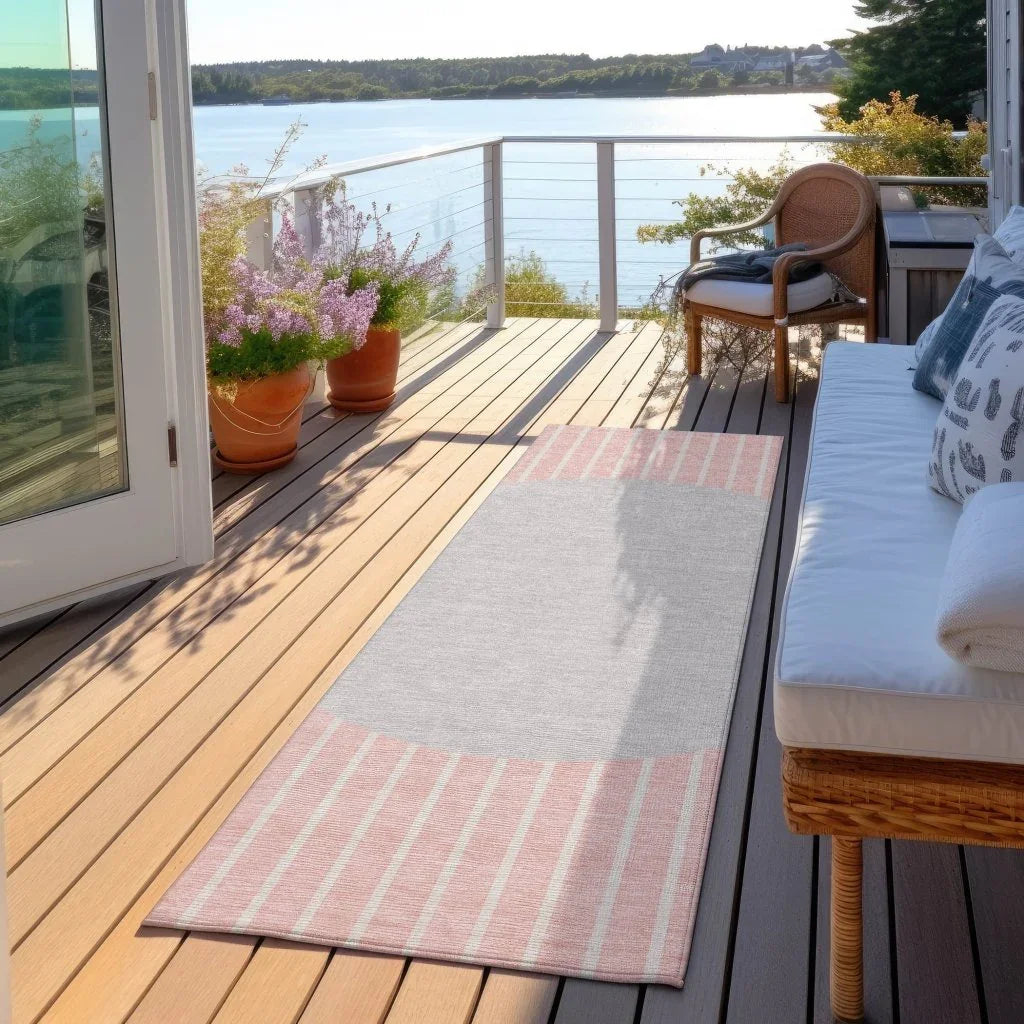 LOOMLAN Rugs Ember Pink Washable Indoor-Outdoor Rug