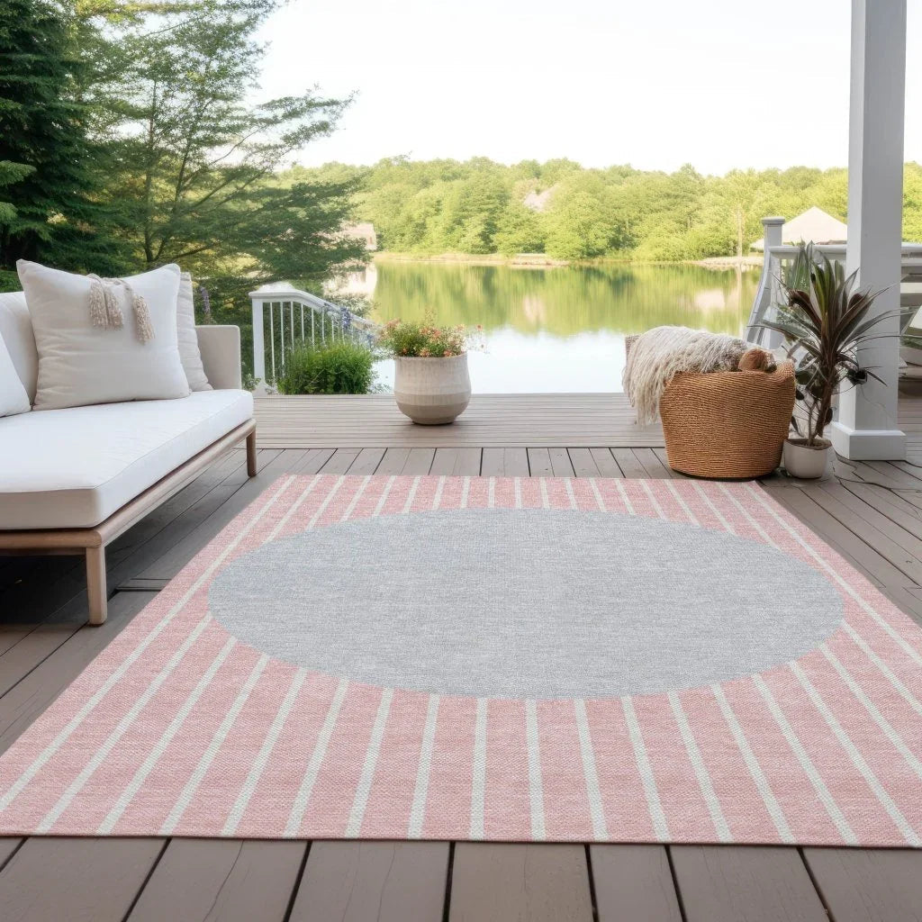 LOOMLAN Rugs Ember Pink Washable Indoor-Outdoor Rug