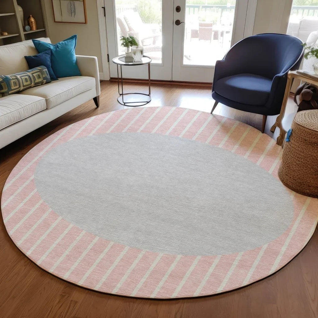 LOOMLAN Rugs Ember Pink Washable Indoor-Outdoor Rug