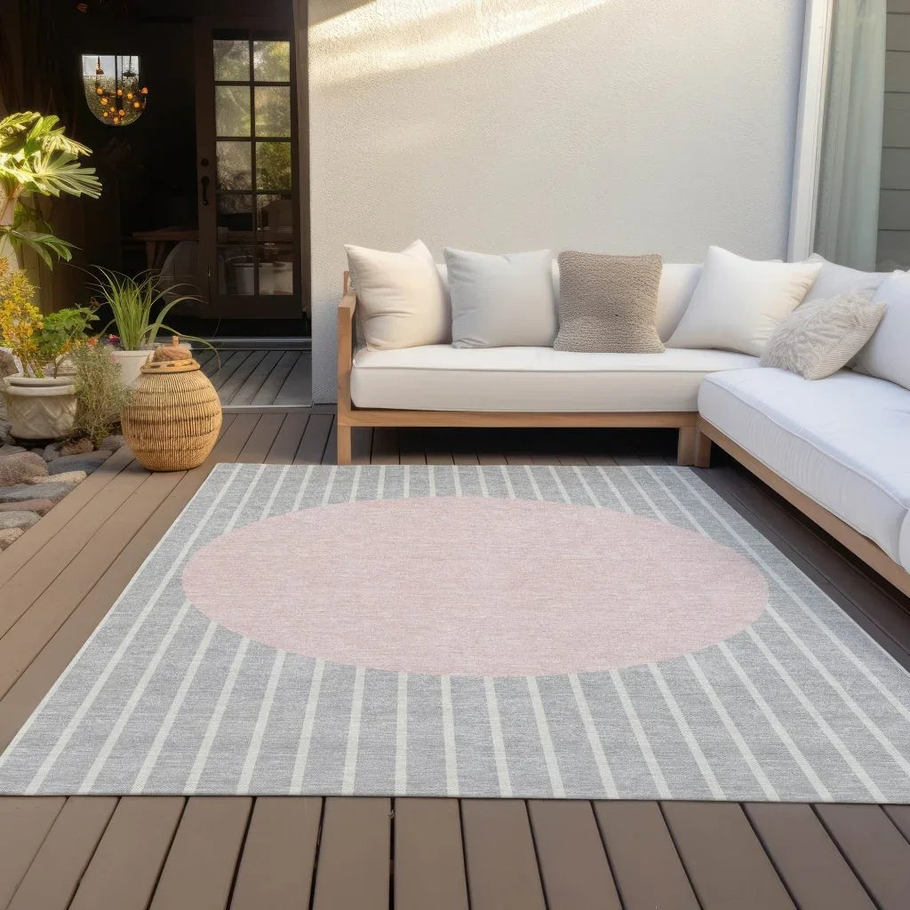LOOMLAN Rugs Ember Silver Washable Indoor-Outdoor Rug