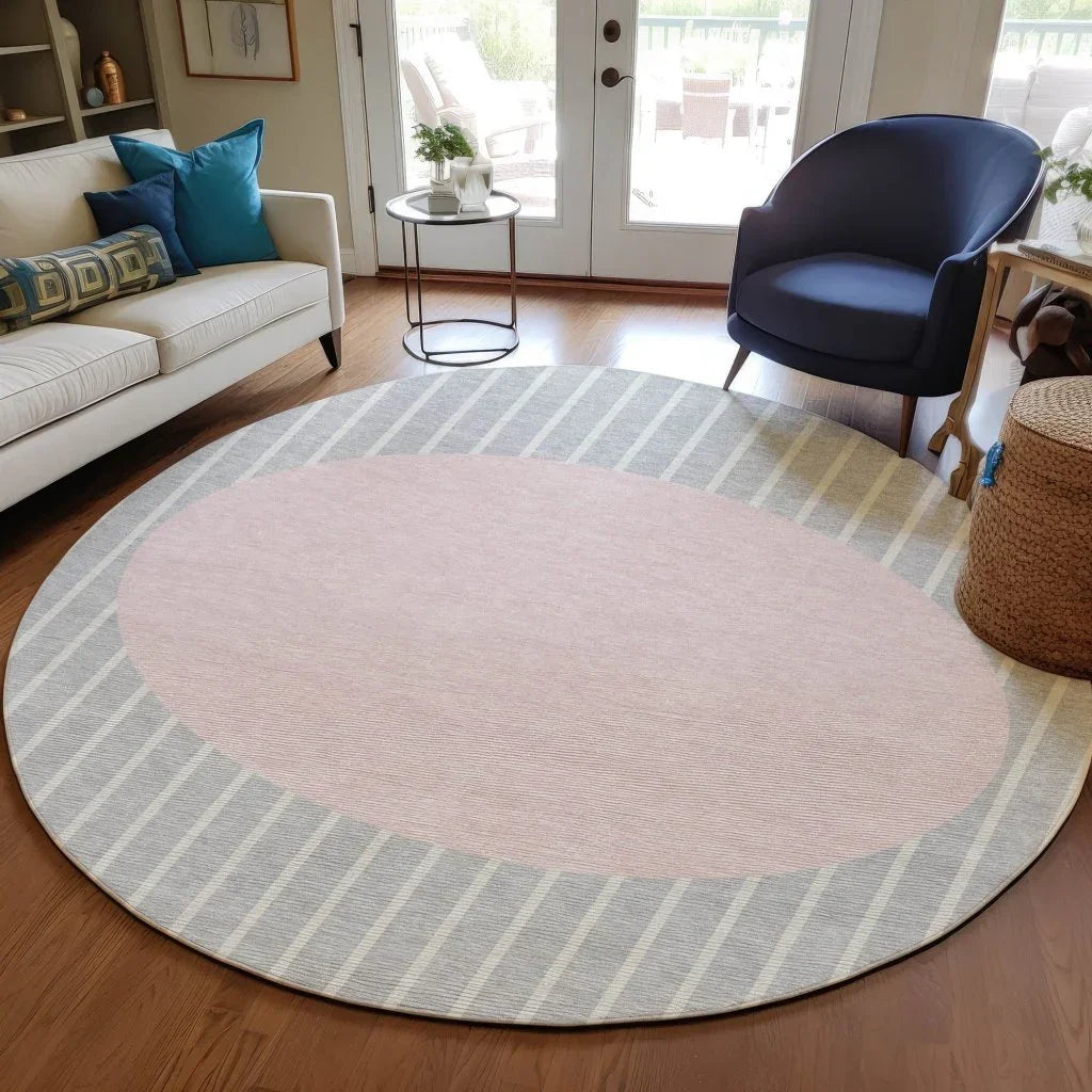 LOOMLAN Rugs Ember Silver Washable Indoor-Outdoor Rug
