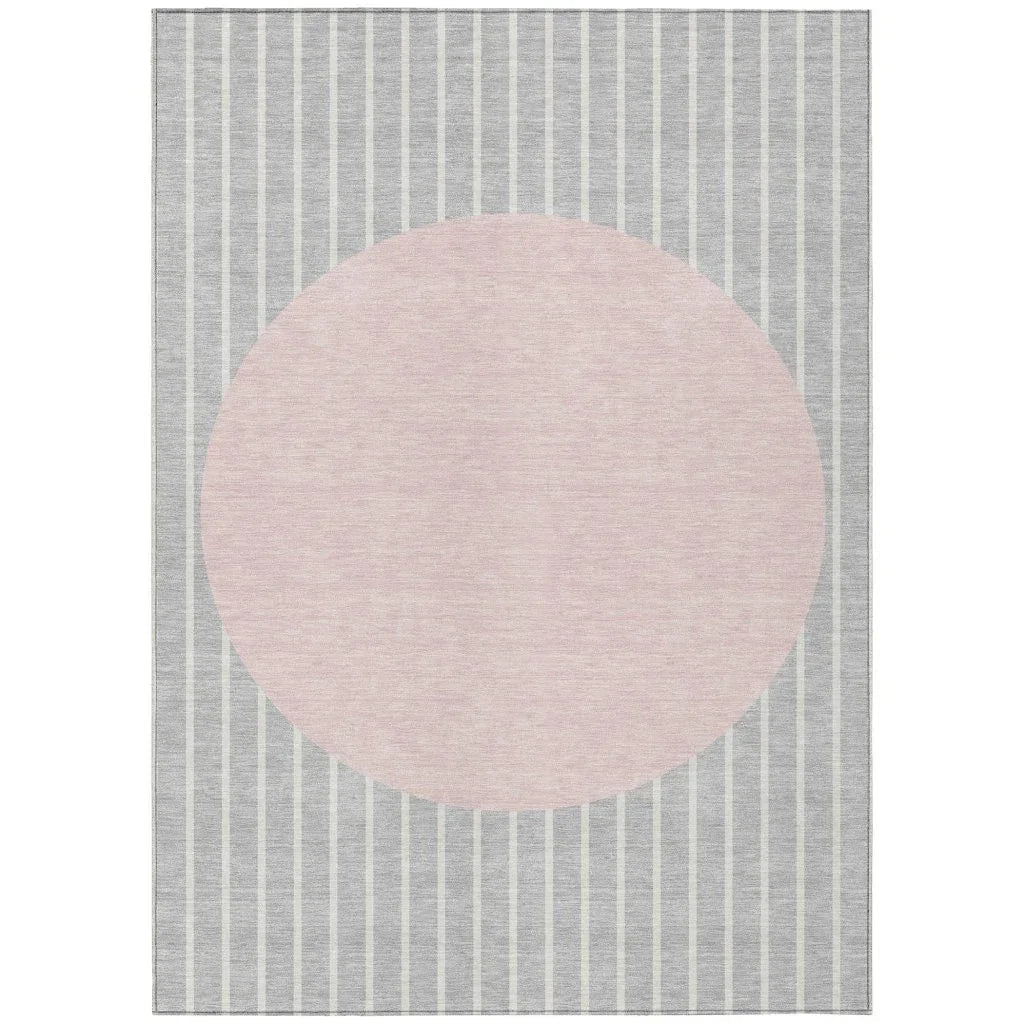 LOOMLAN Rugs Ember Silver Washable Indoor-Outdoor Rug
