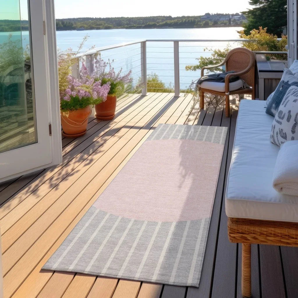 LOOMLAN Rugs Ember Silver Washable Indoor-Outdoor Rug