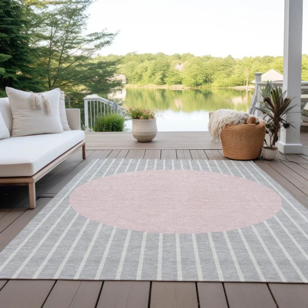 LOOMLAN Rugs Ember Silver Washable Indoor-Outdoor Rug