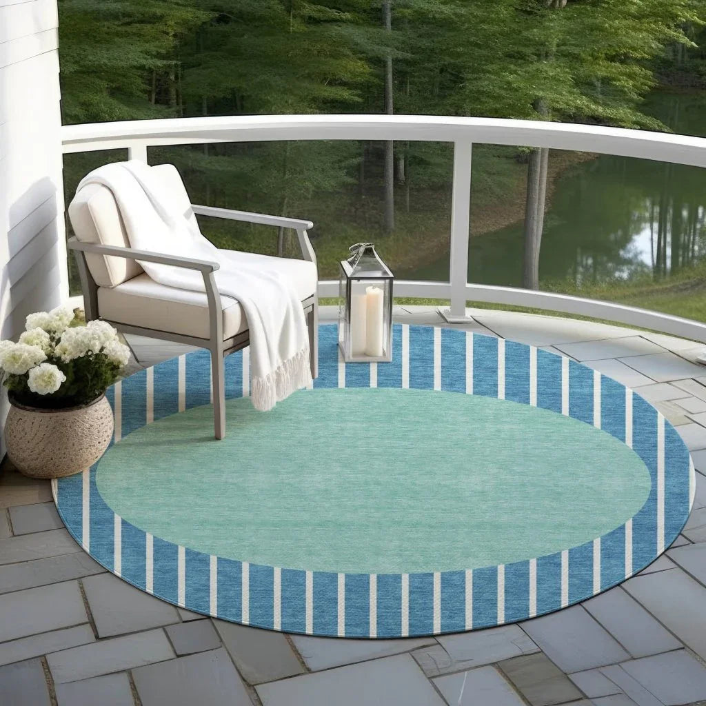 LOOMLAN Rugs Ember Teal Washable Indoor-Outdoor Rug