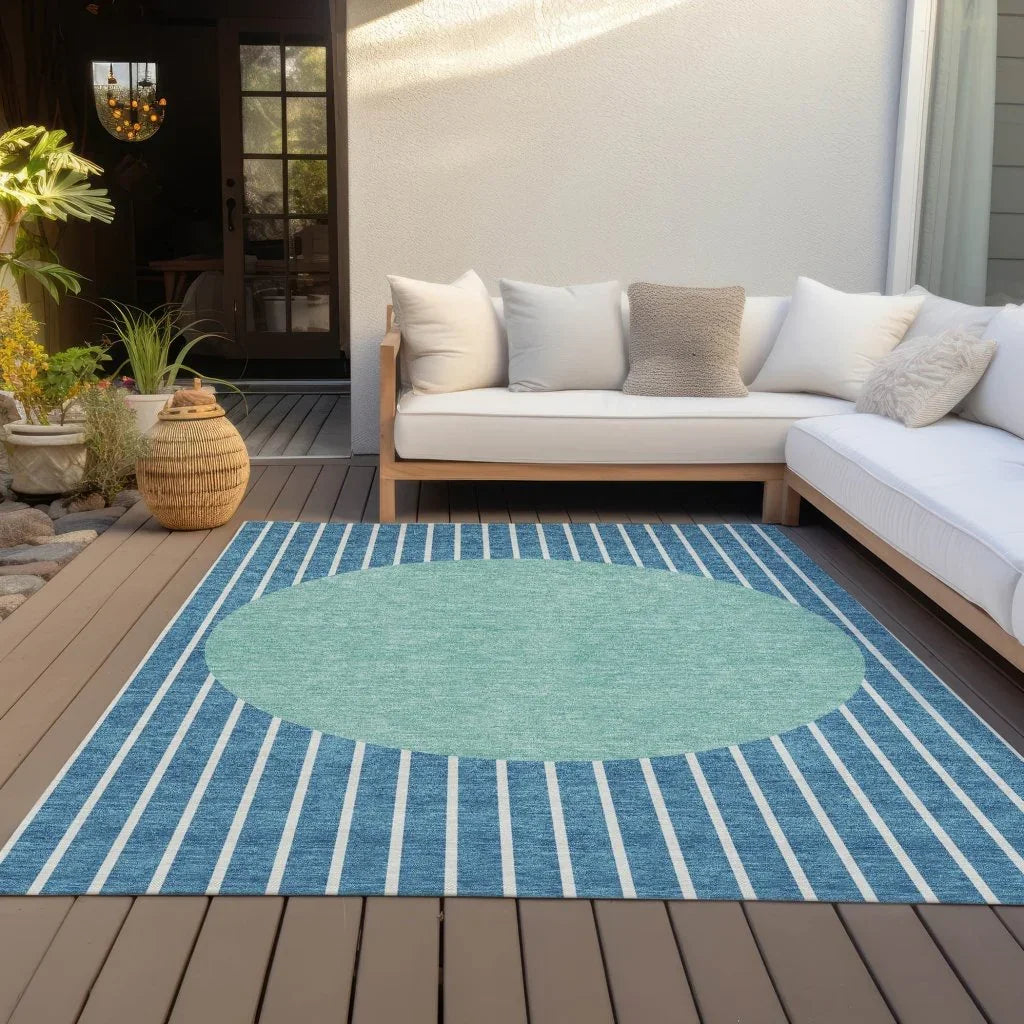 LOOMLAN Rugs Ember Teal Washable Indoor-Outdoor Rug