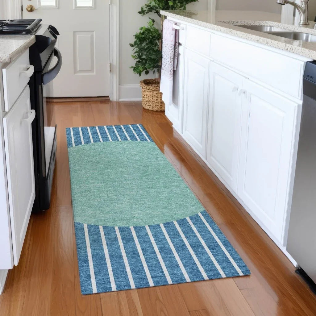 LOOMLAN Rugs Ember Teal Washable Indoor-Outdoor Rug