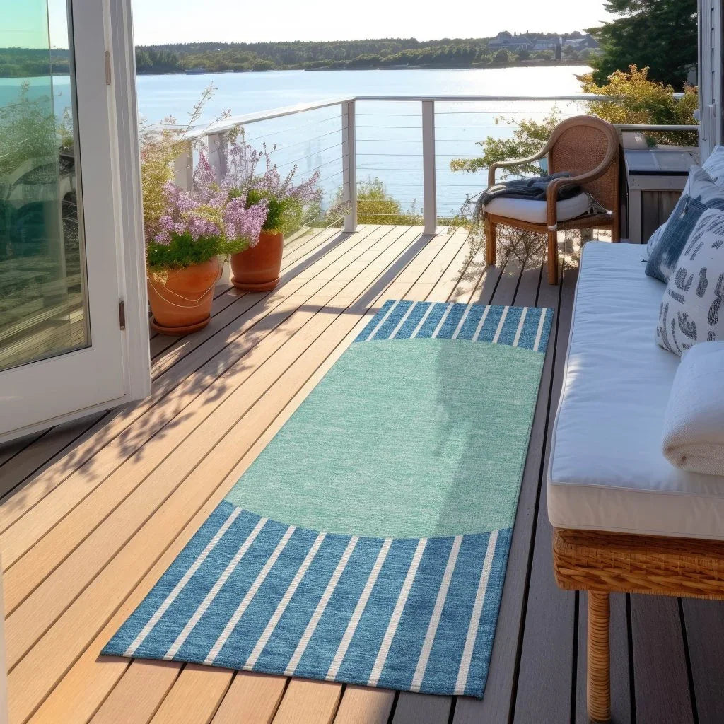 LOOMLAN Rugs Ember Teal Washable Indoor-Outdoor Rug