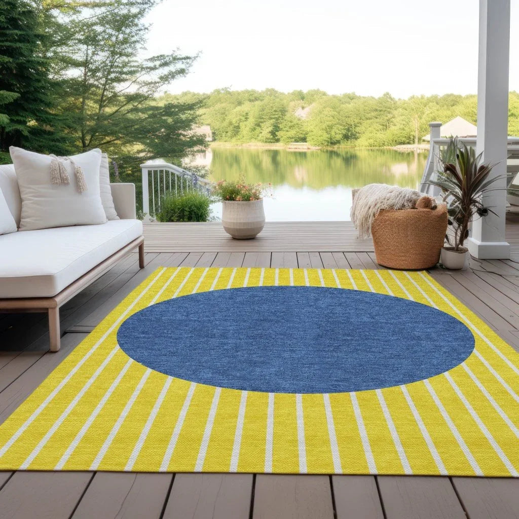 LOOMLAN Rugs Ember Yellow Washable Indoor-Outdoor Rug