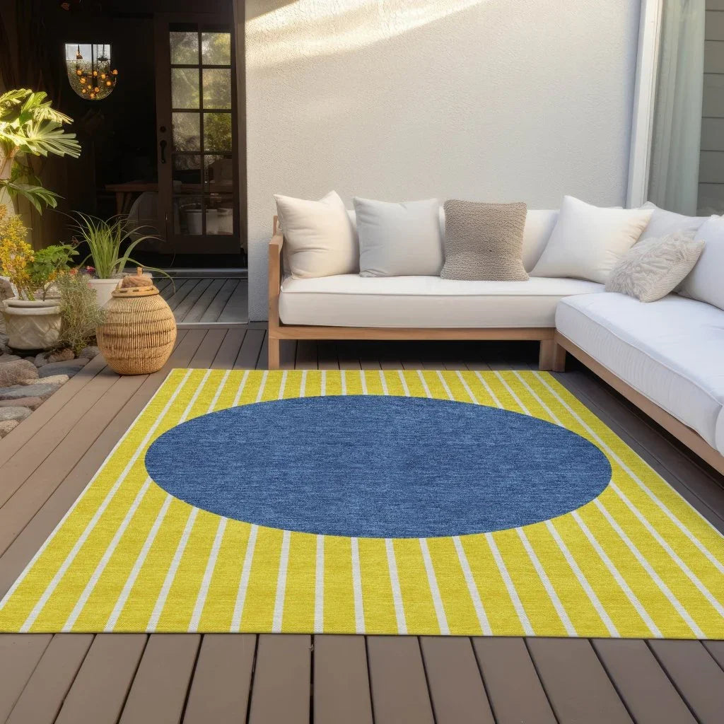 LOOMLAN Rugs Ember Yellow Washable Indoor-Outdoor Rug